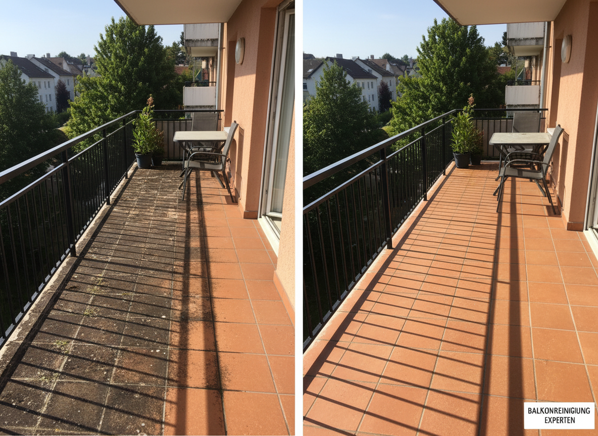 Balkon Reinigung Bad Aibling Hochdruckreinigung Fliesen Vorher Nachher