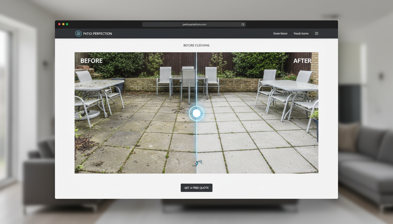 Before-After Slider Beispiel Hochdruckreinigung interaktive Darstellung
