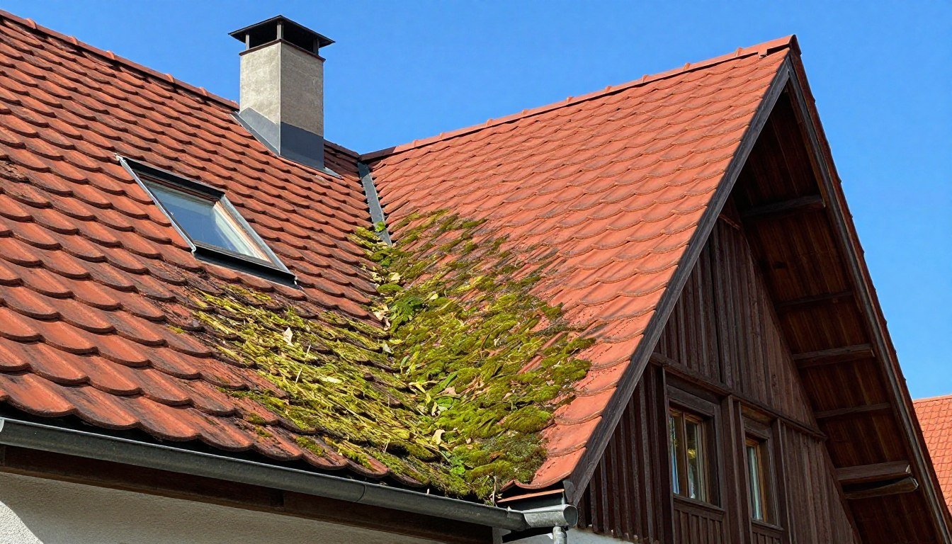 Dachreinigung Bruckmühl - sauberes Ziegeldach