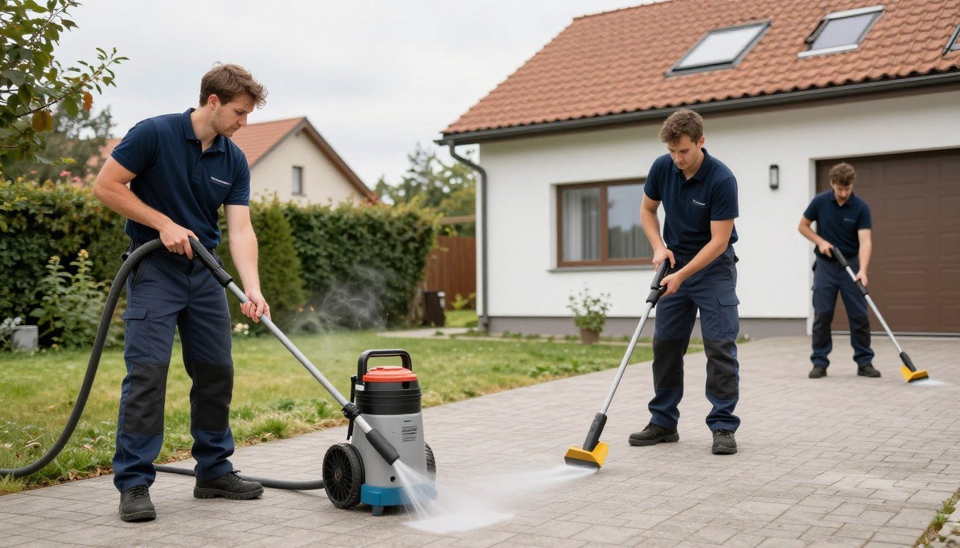 Hochdruckreinigung Bruckmühl Team bei der Arbeit