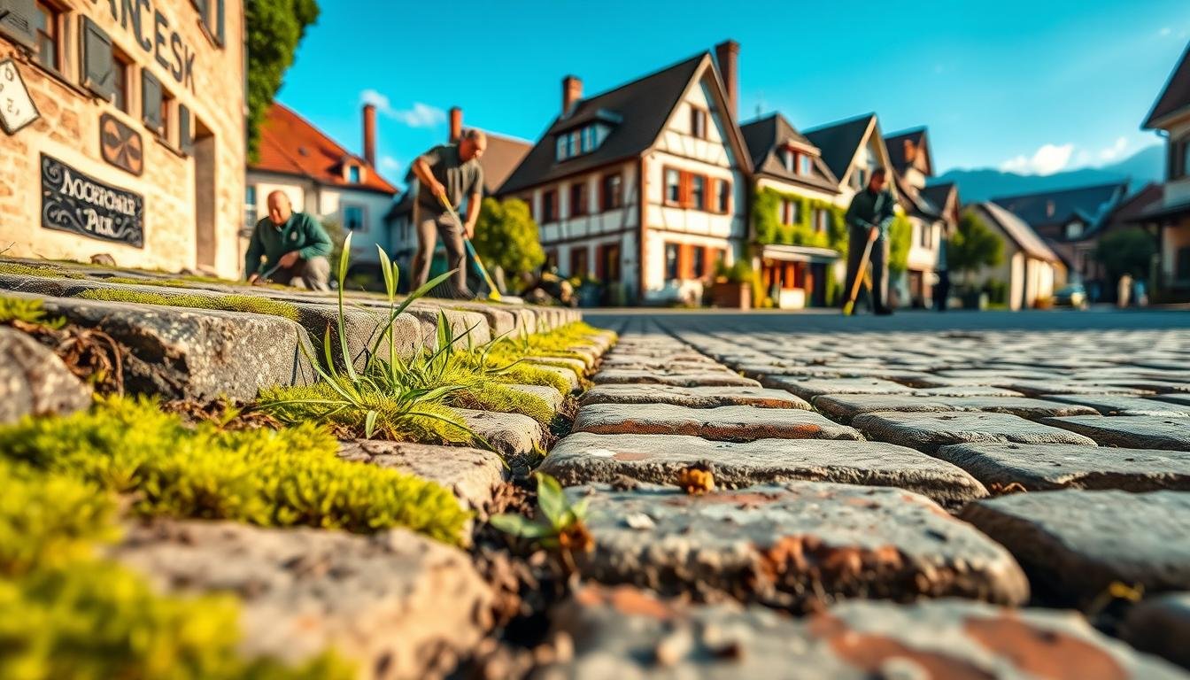 Moosbefall auf bayerischen Pflastern