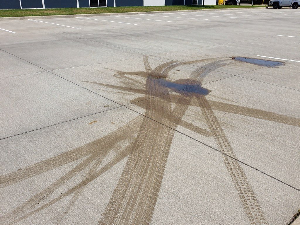 Ölflecken Verschmutzung Gewerbe Parkplatz