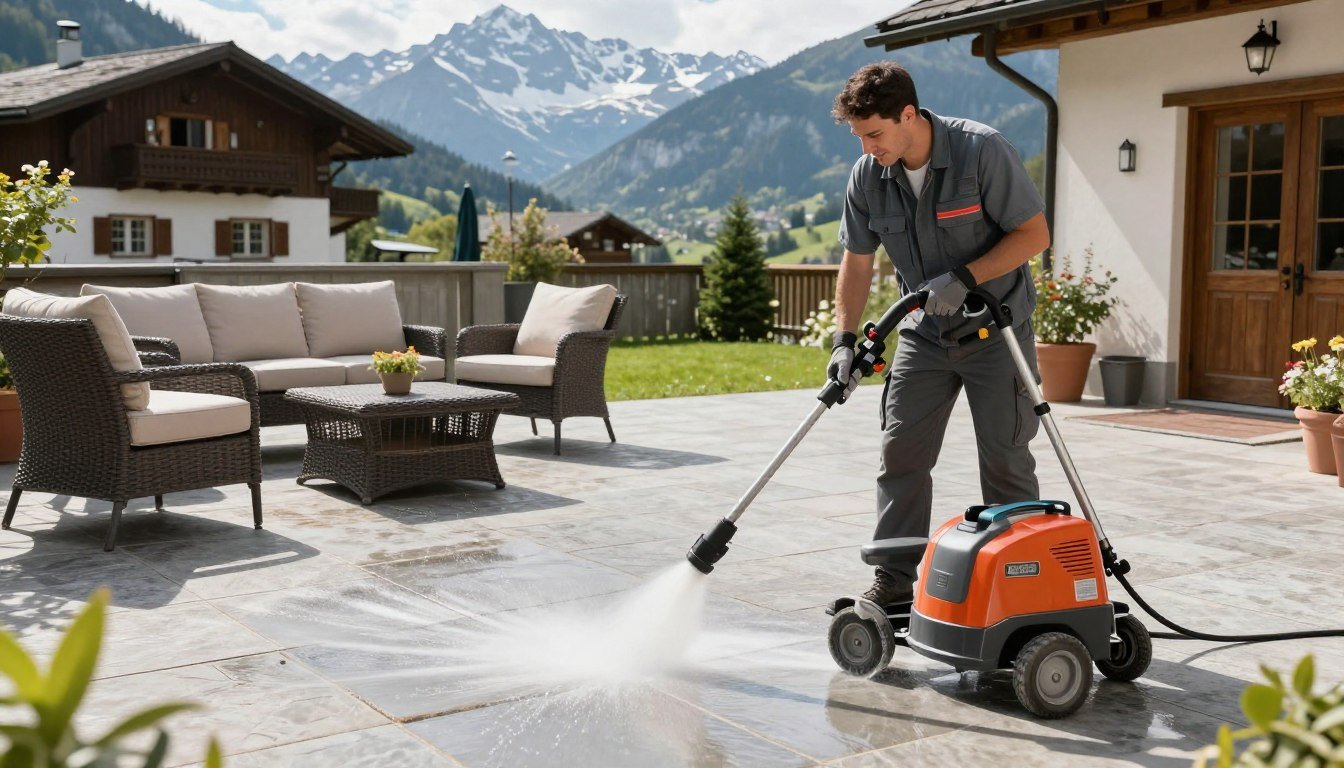 Saubere Terrasse nach professioneller Reinigung in Bruckmühl