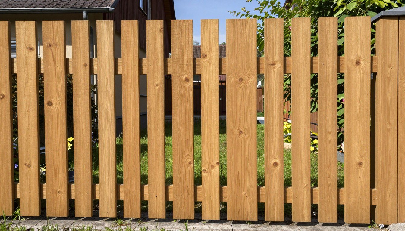 Sauberer Holzzaun nach professioneller Reinigung