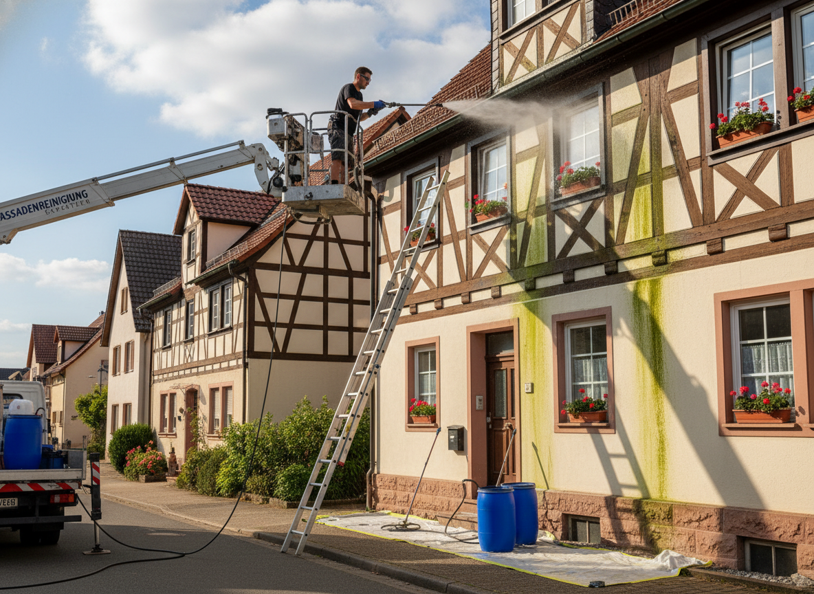 Softwash Fassade Rosenheim schonende Reinigung Hochdruckreiniger