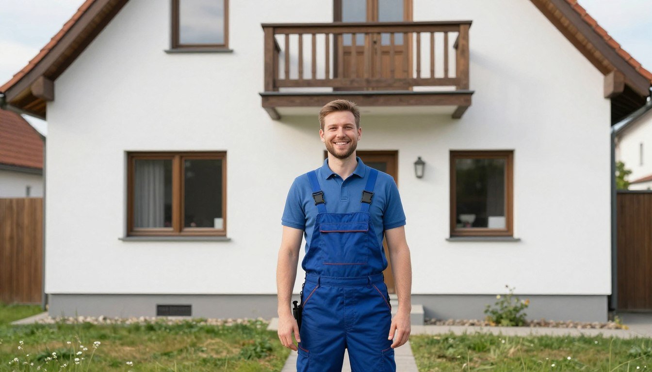 Zufriedener Kunde nach professioneller Reinigung in Bruckmühl